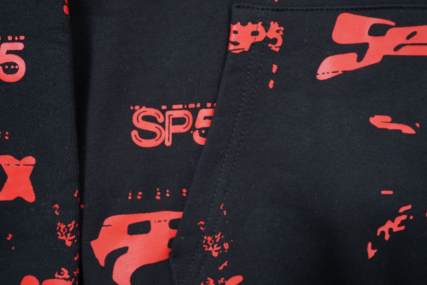 FULL SP5DER TRACKSUIT BLACK AND RED FULL PRINT