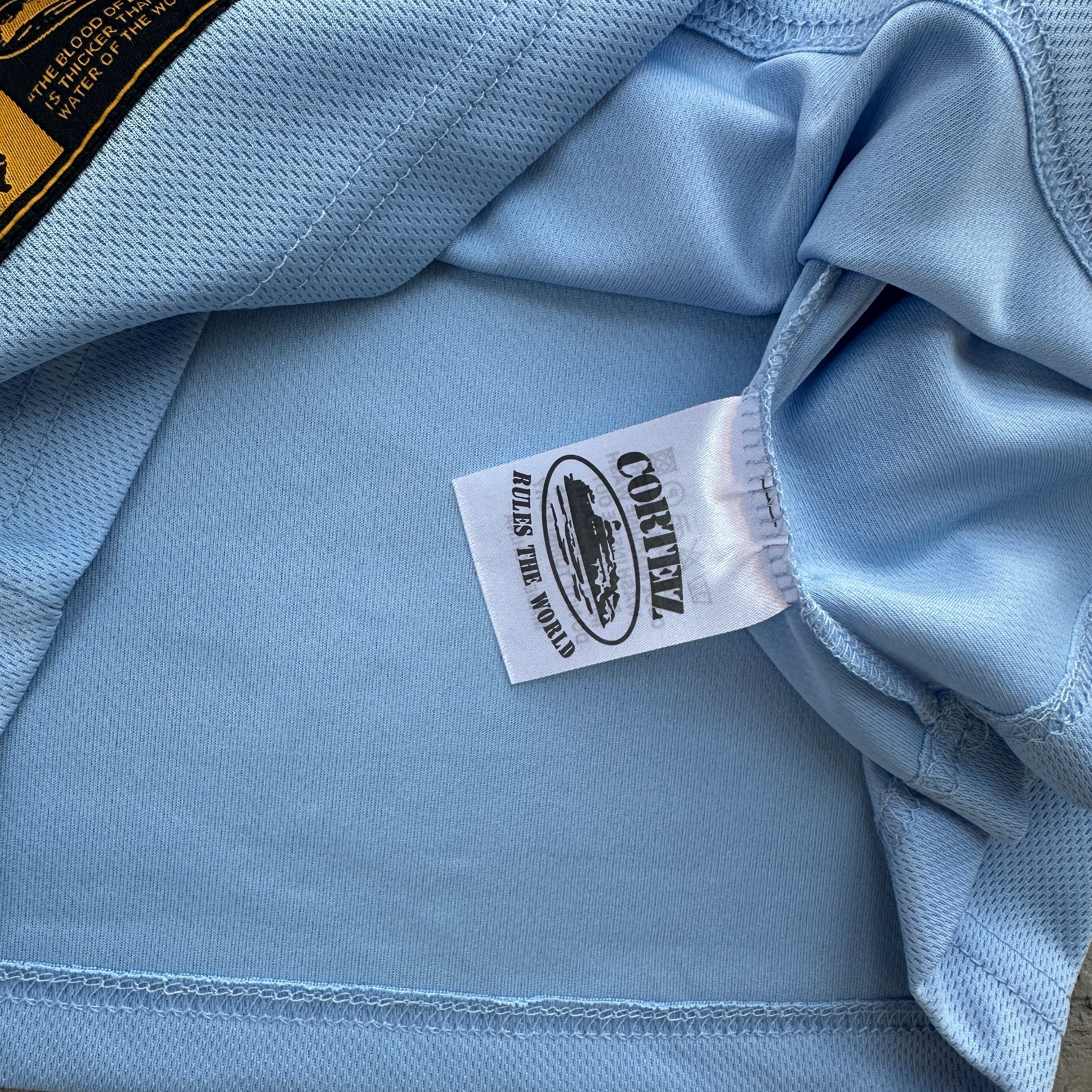 BABY BLUE PANEL FOOTBALL SHIRT TEE - CRTZ