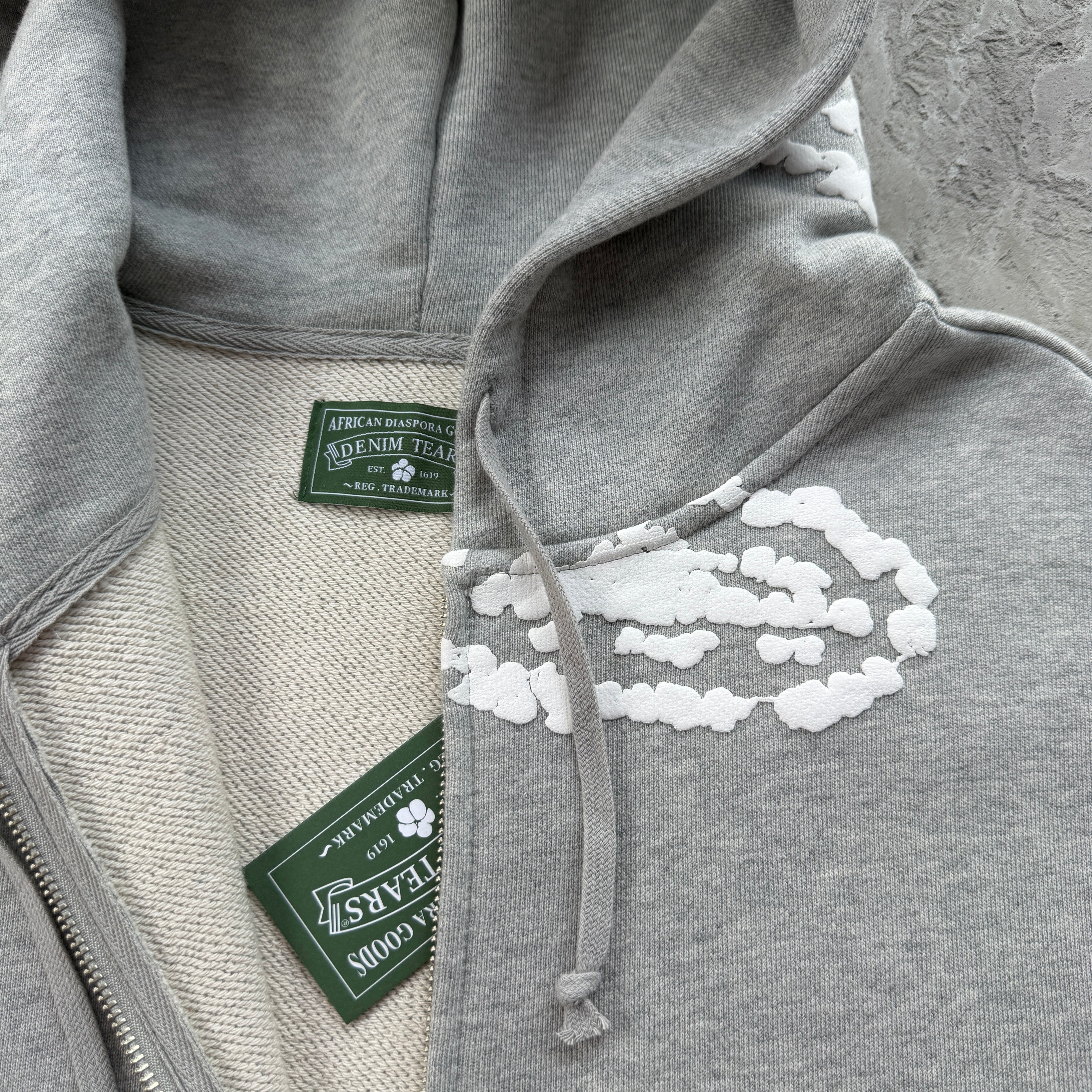 CRTZ X DENIM TEARS GREY Zip Up Hoodie- GREY