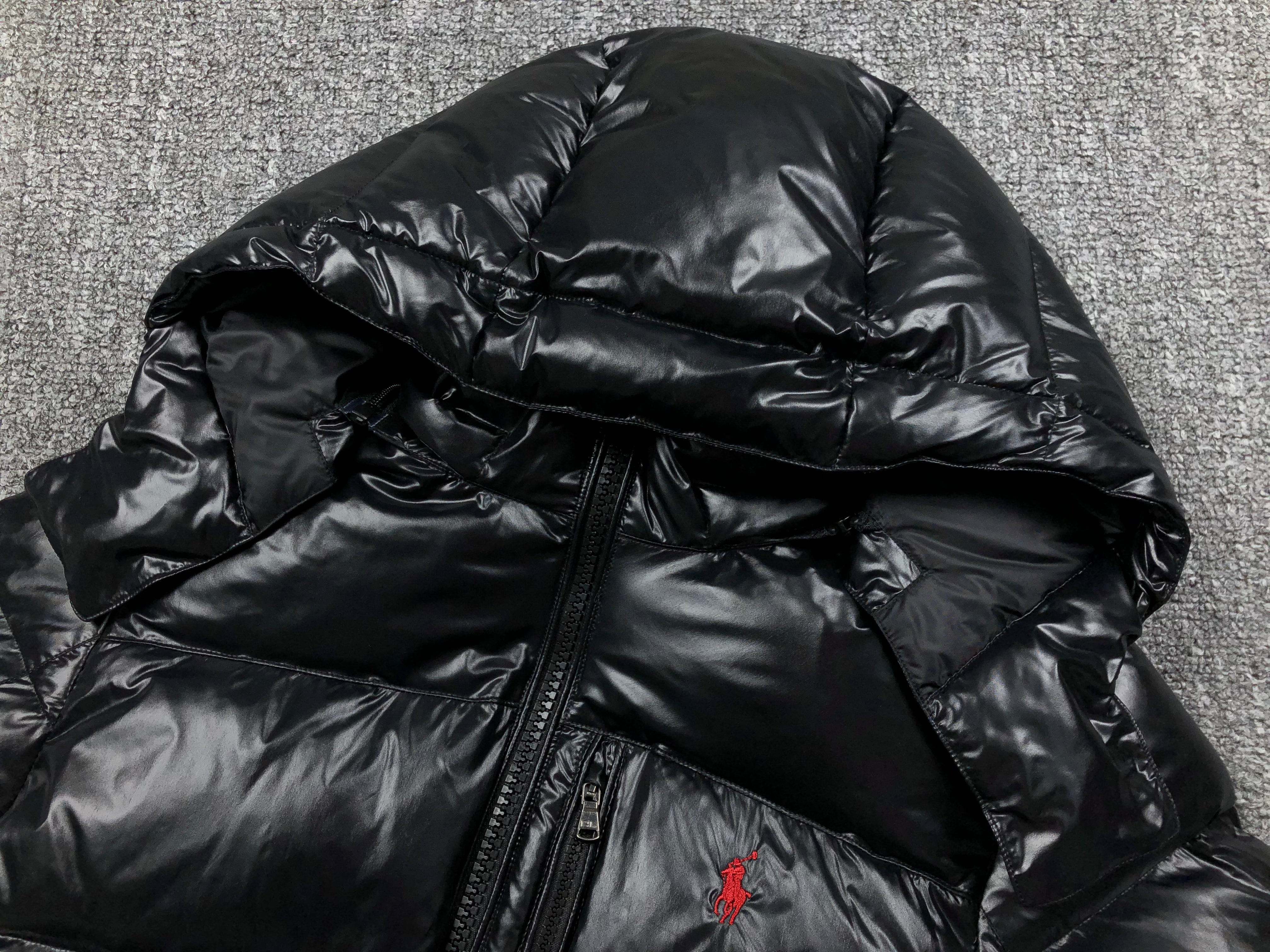 RL shiny black puffer jacket