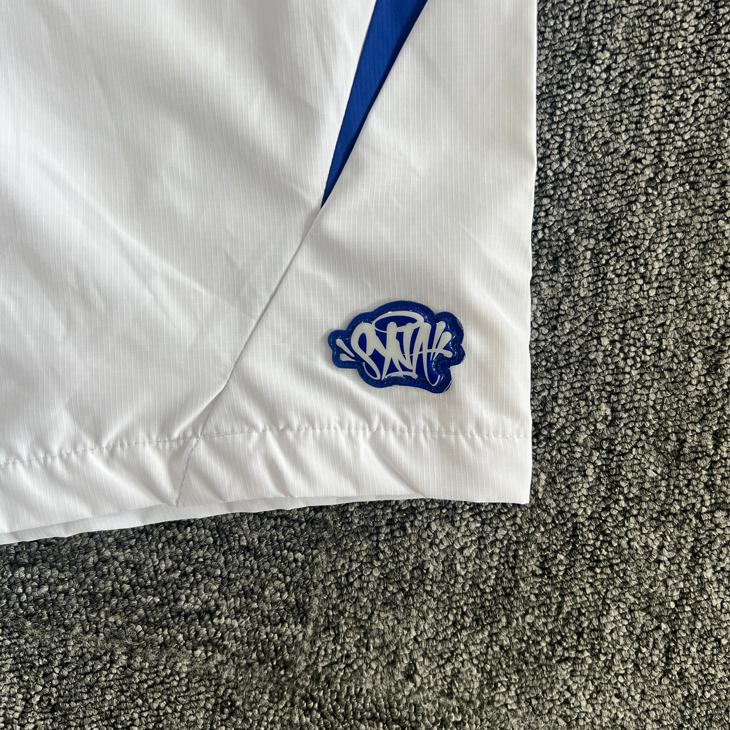 SYNA VORTEX TRACK SHORT- WHITE & BLUE