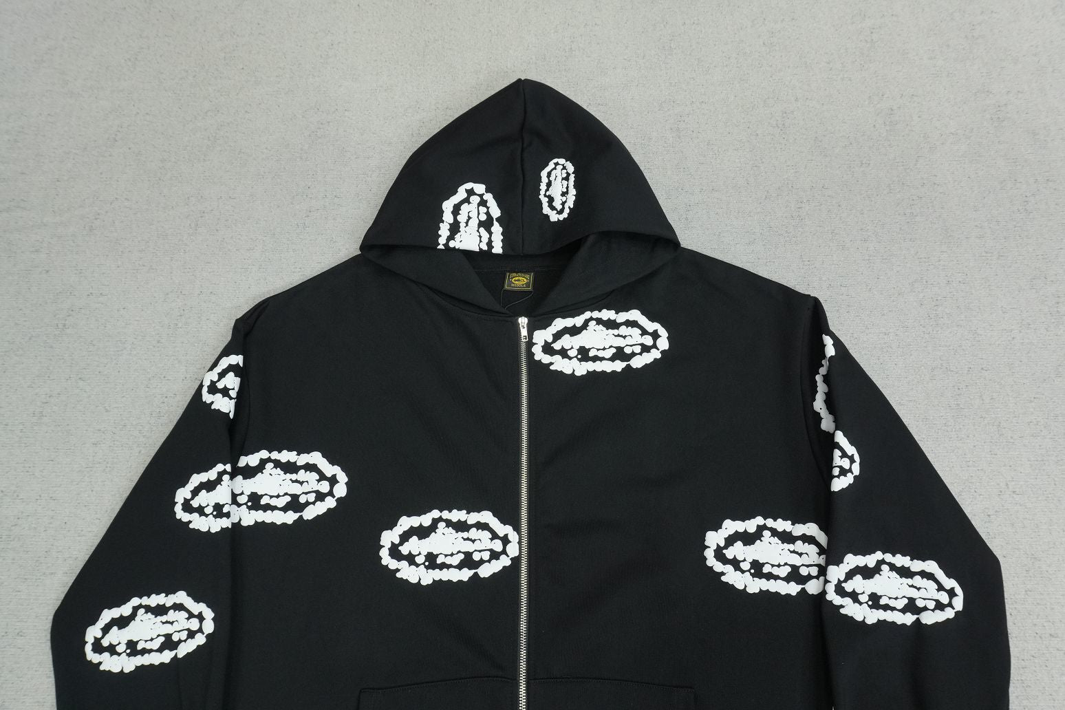 CRTZ X DENIM TEARS GREY Zip Up Hoodie- BLACK