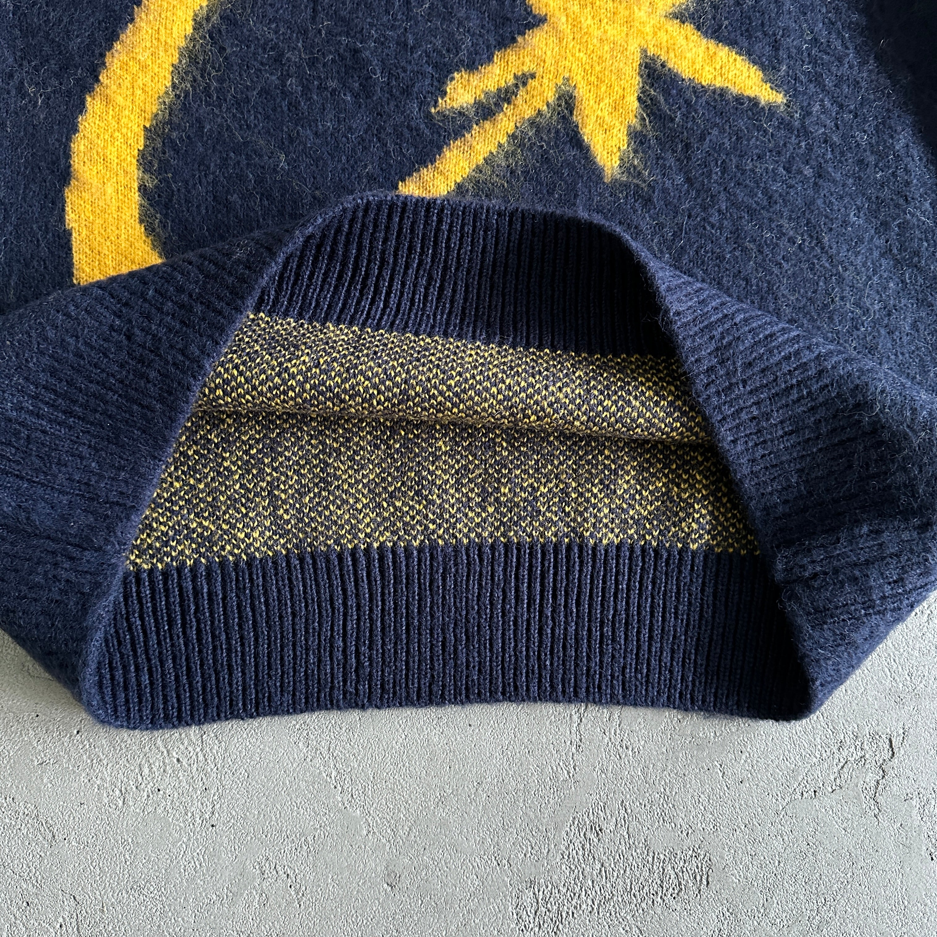 Long Sleeve Mohairknit-BLUE & YELLOW