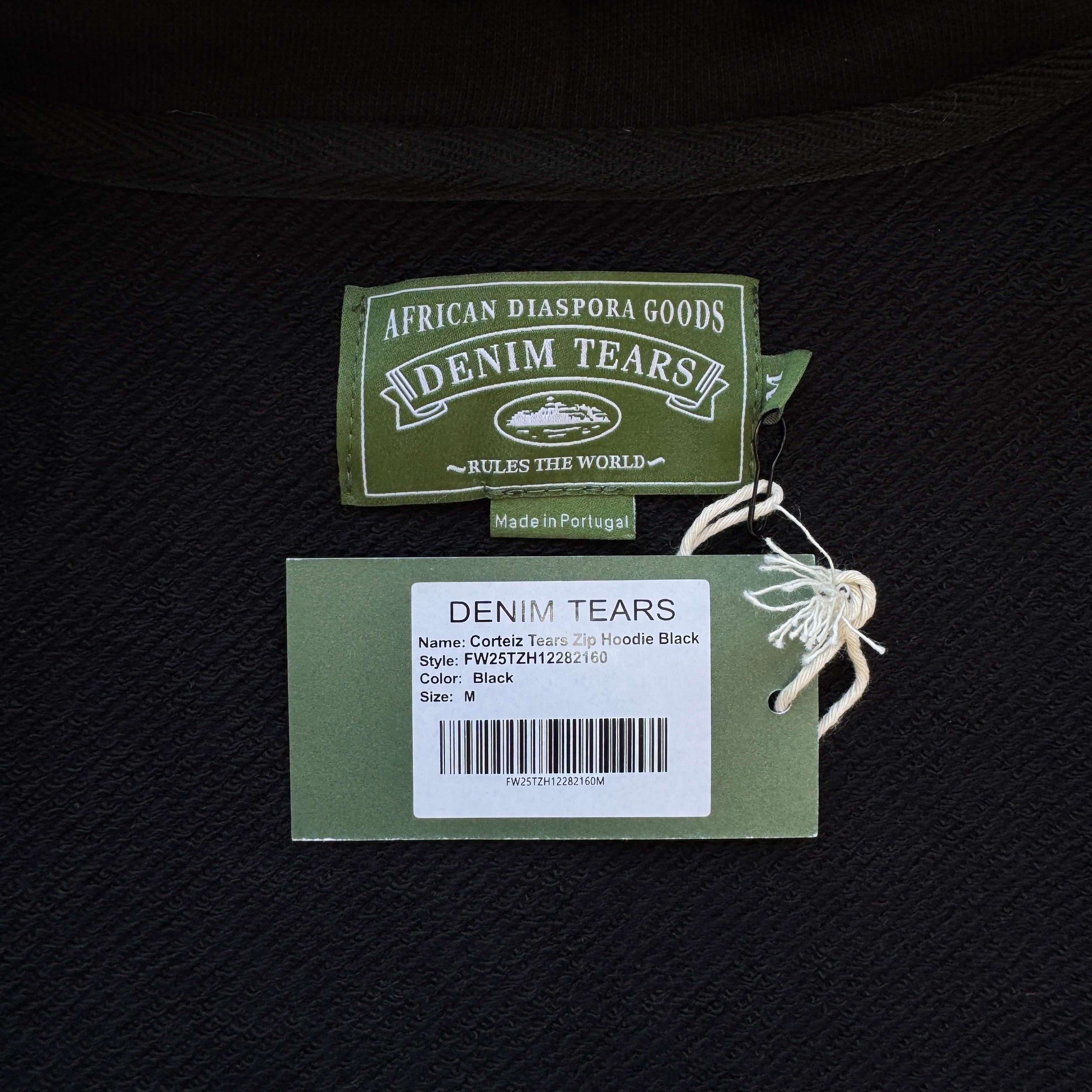 CRTZ X DENIM TEARS GREY Zip Up Hoodie- BLACK