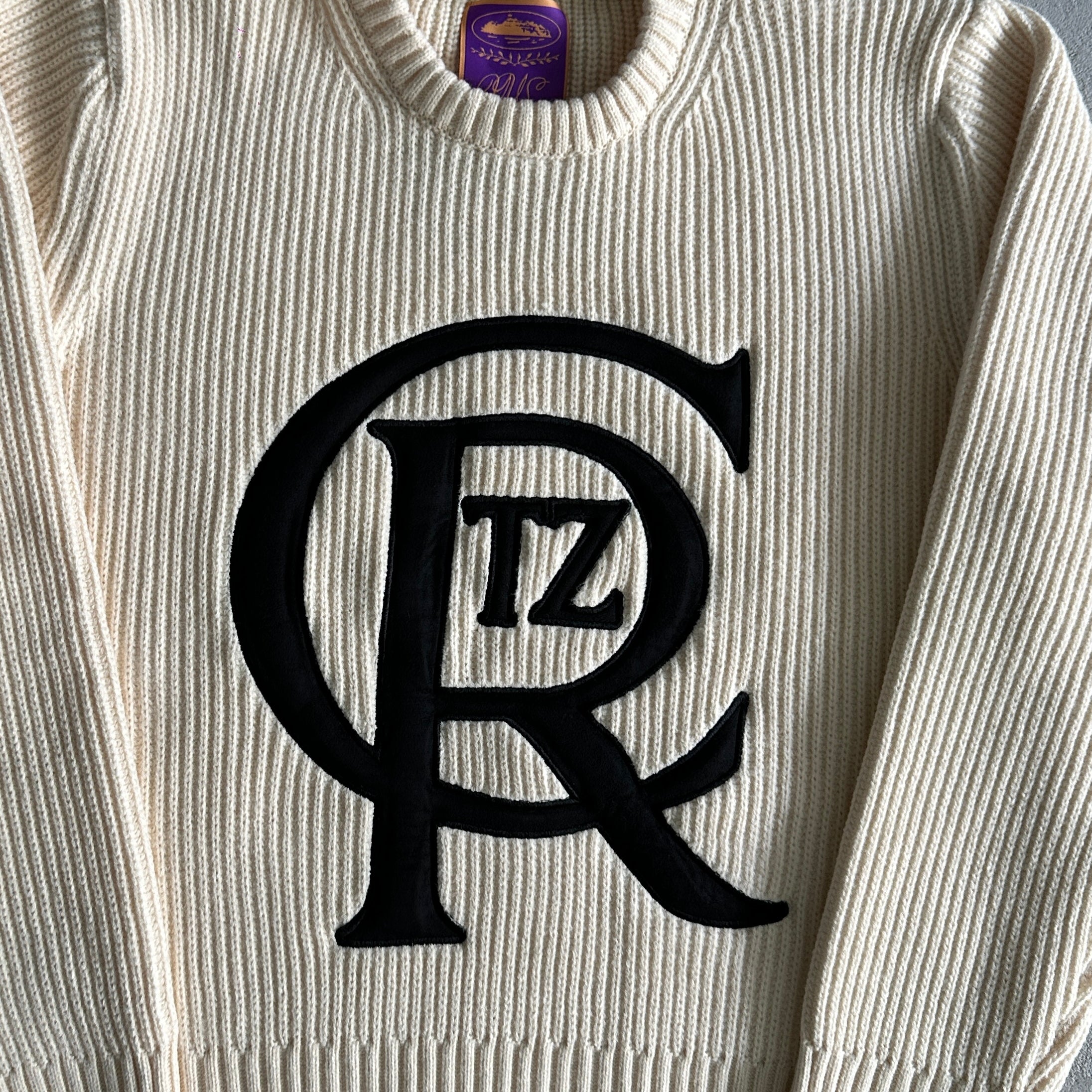 Long Sleeve Knit Sweater -CREAM