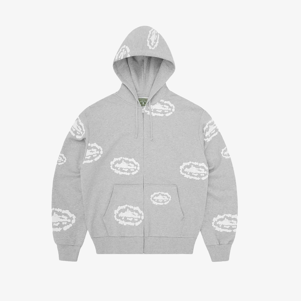 CRTZ X DENIM TEARS GREY Zip Up Hoodie- GREY