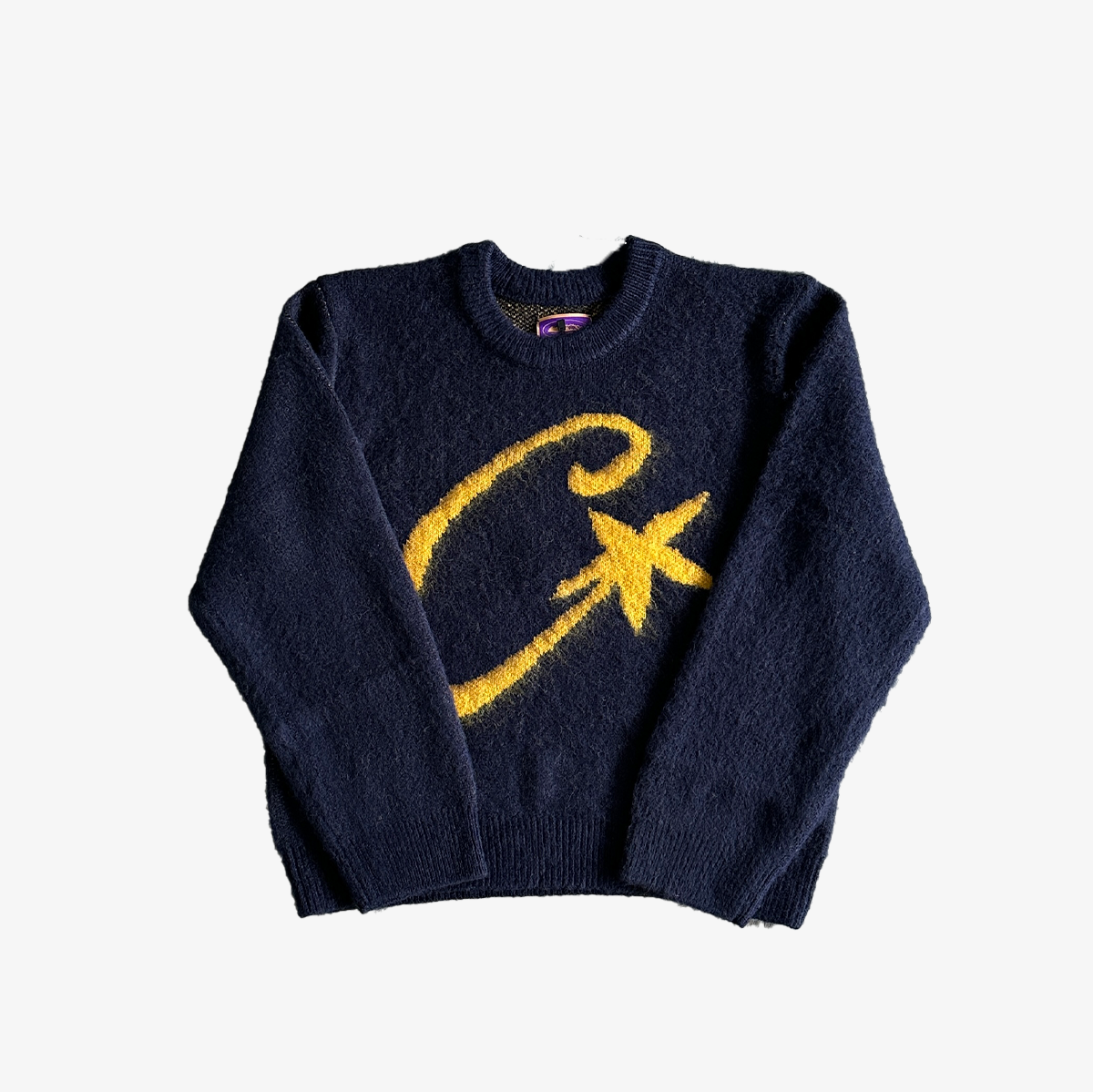 Long Sleeve Mohairknit-BLUE & YELLOW