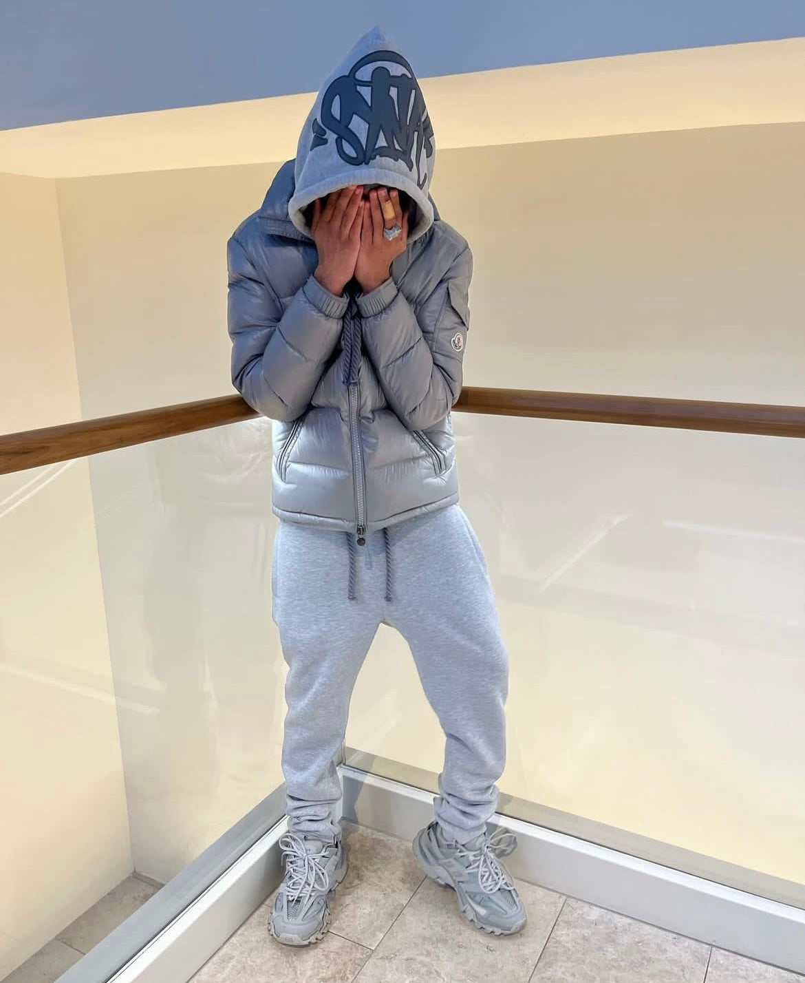 FULL GREY BLACK SYNA WORLD 'Syna Logo' Tracksuit