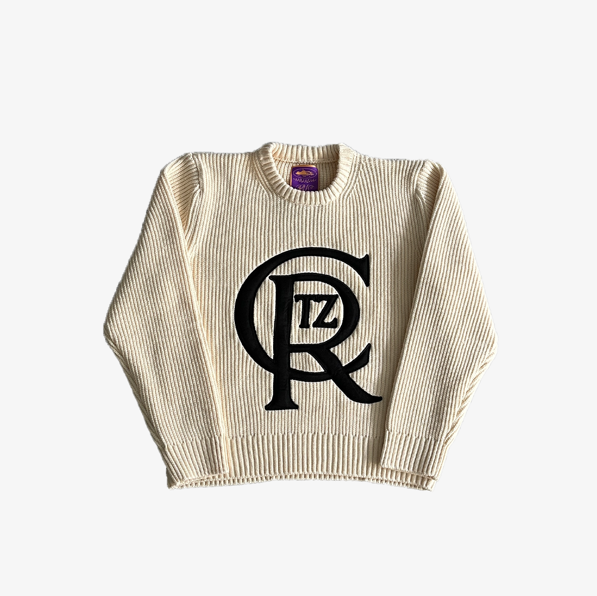Long Sleeve Knit Sweater -CREAM