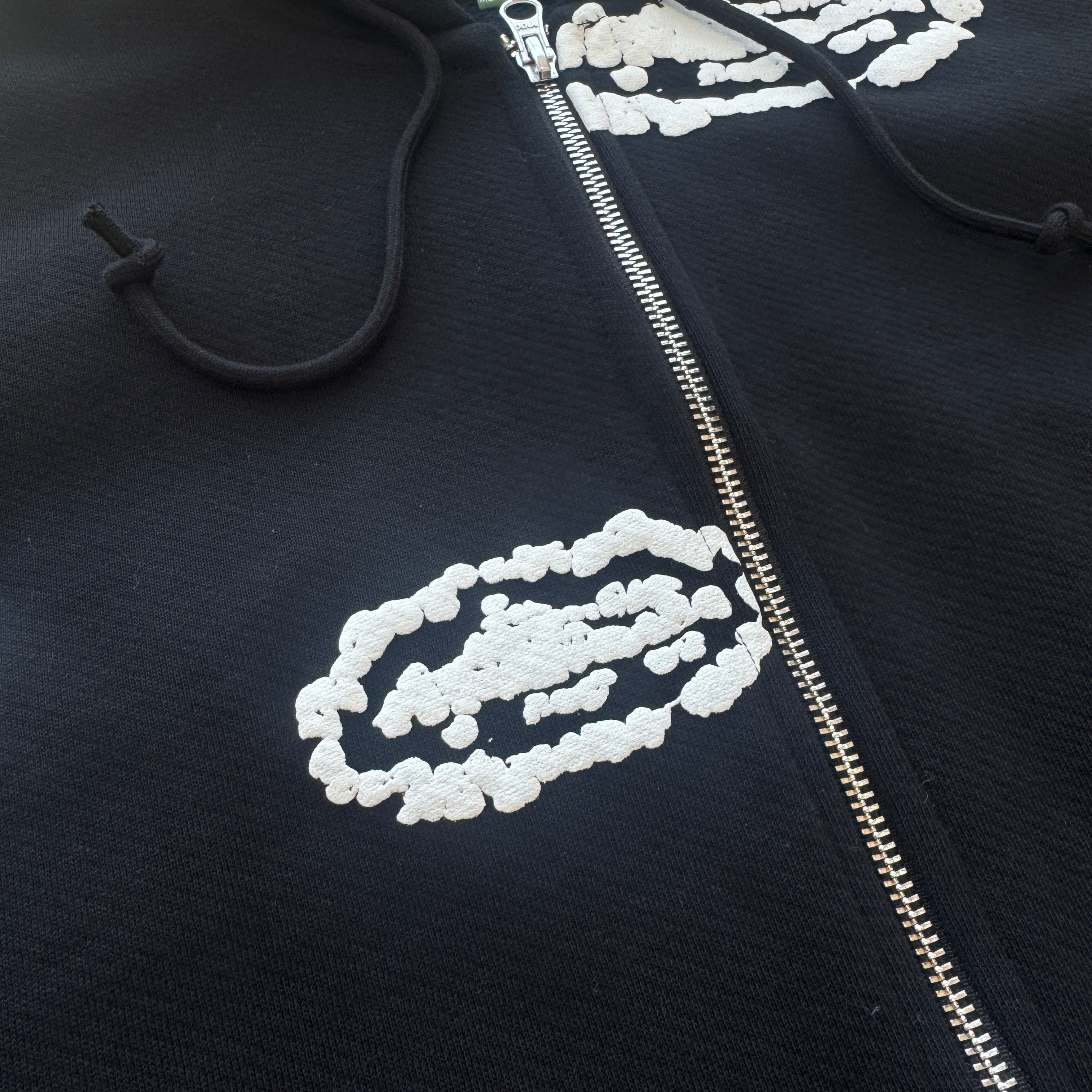 CRTZ X DENIM TEARS GREY Zip Up Hoodie- BLACK
