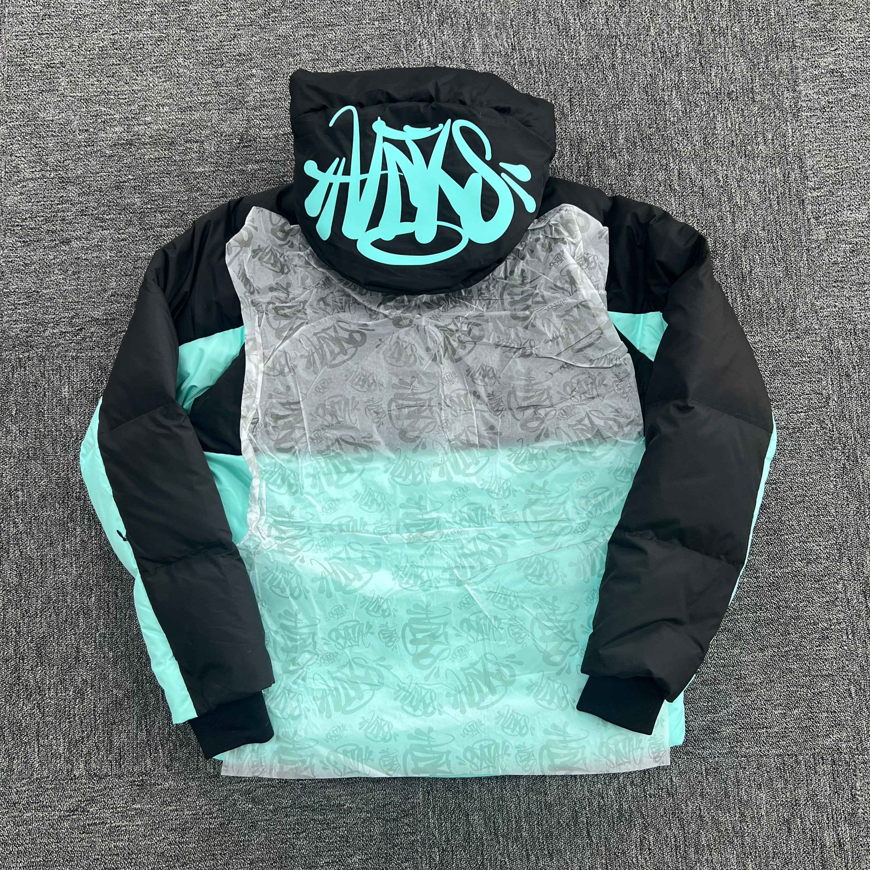 Syna Down Puffer Jacket - Black/Teal