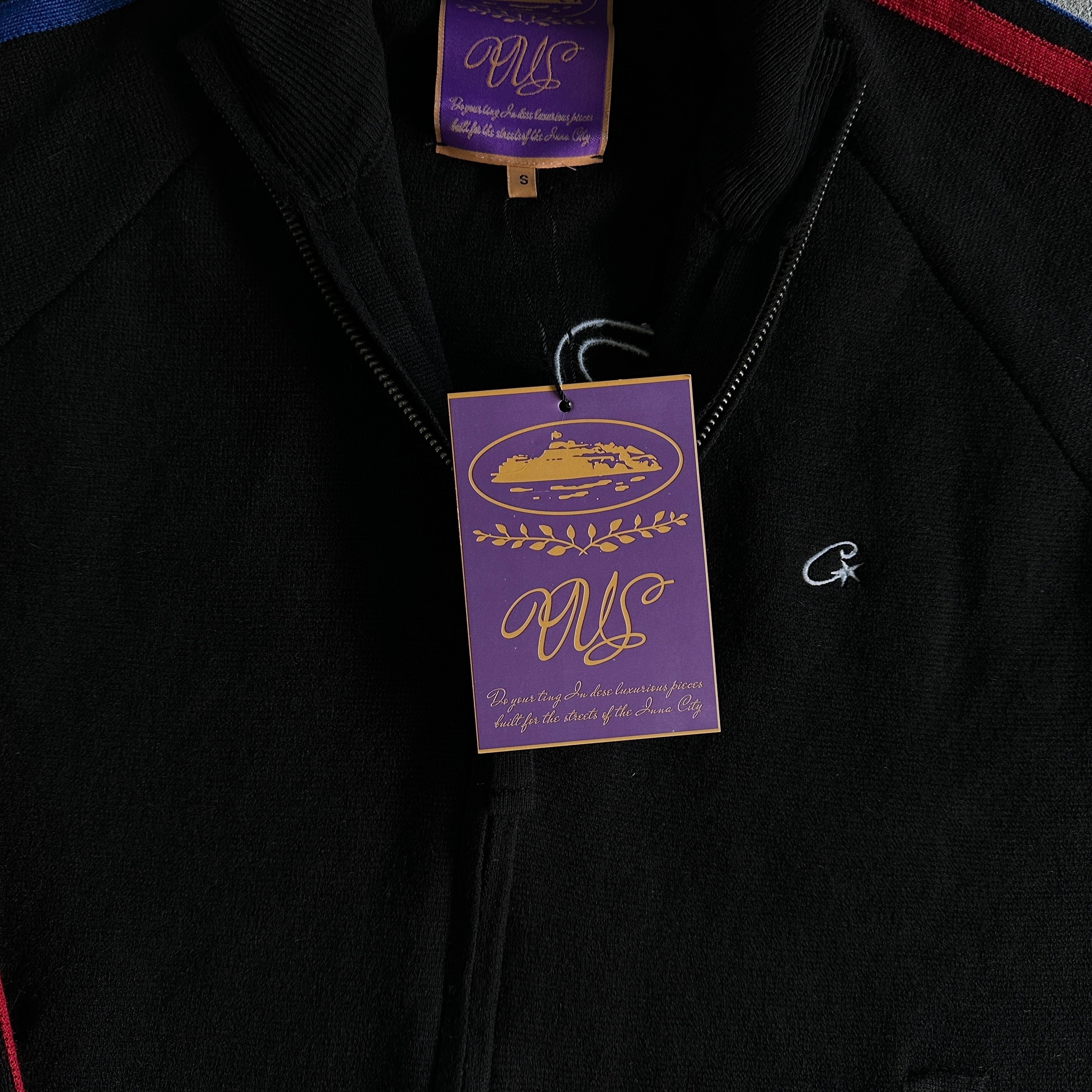 RTW Knit Zip Up Fleece - Black RED BLUE