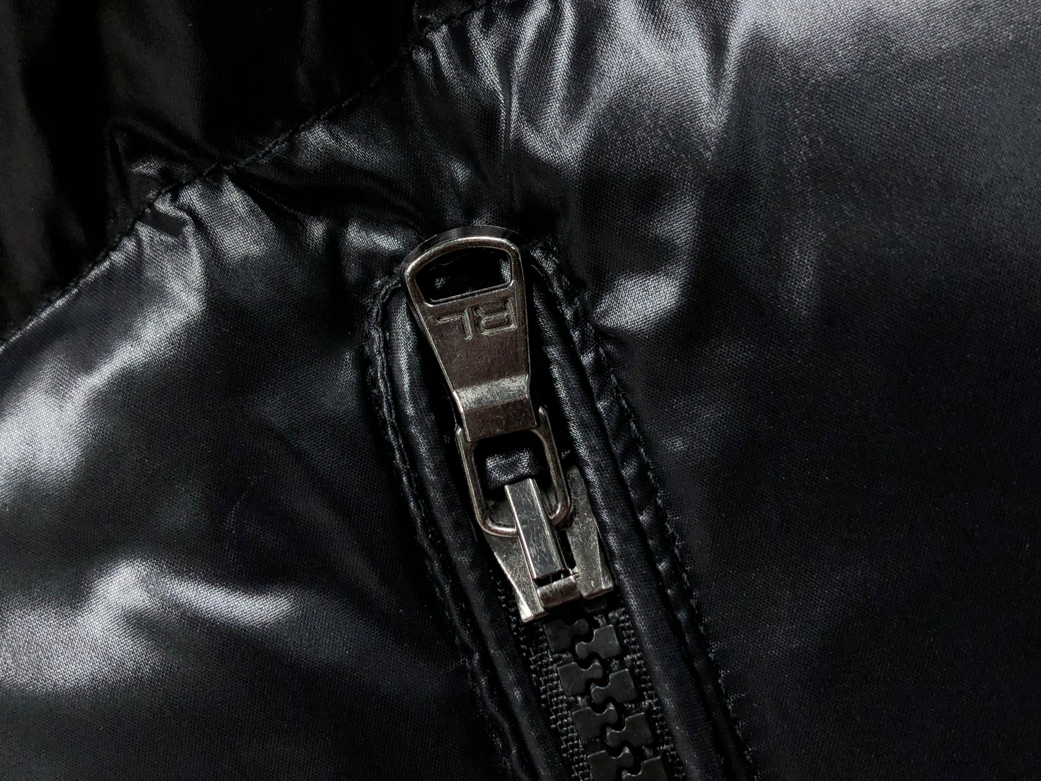 RL shiny black puffer jacket