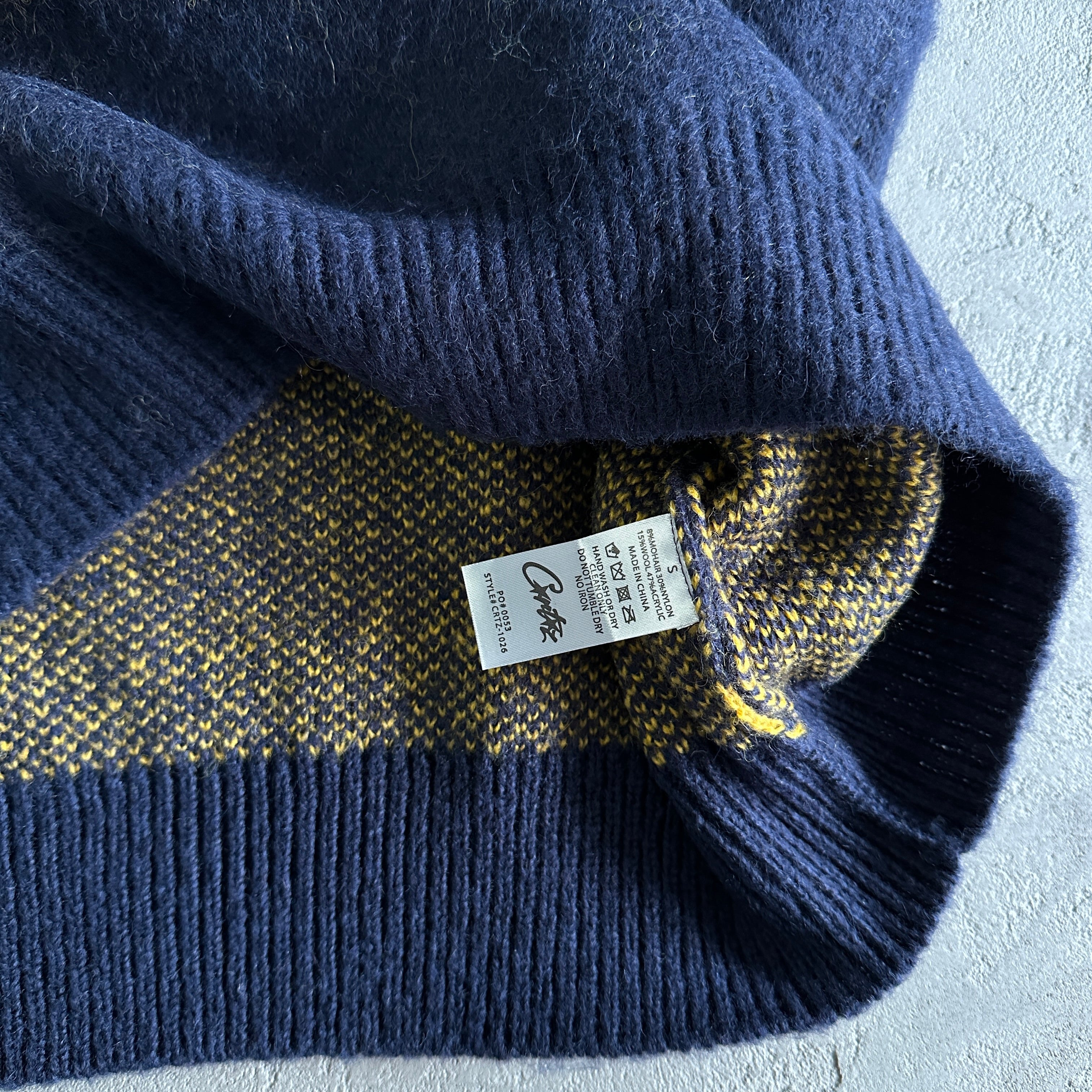 Long Sleeve Mohairknit-BLUE & YELLOW