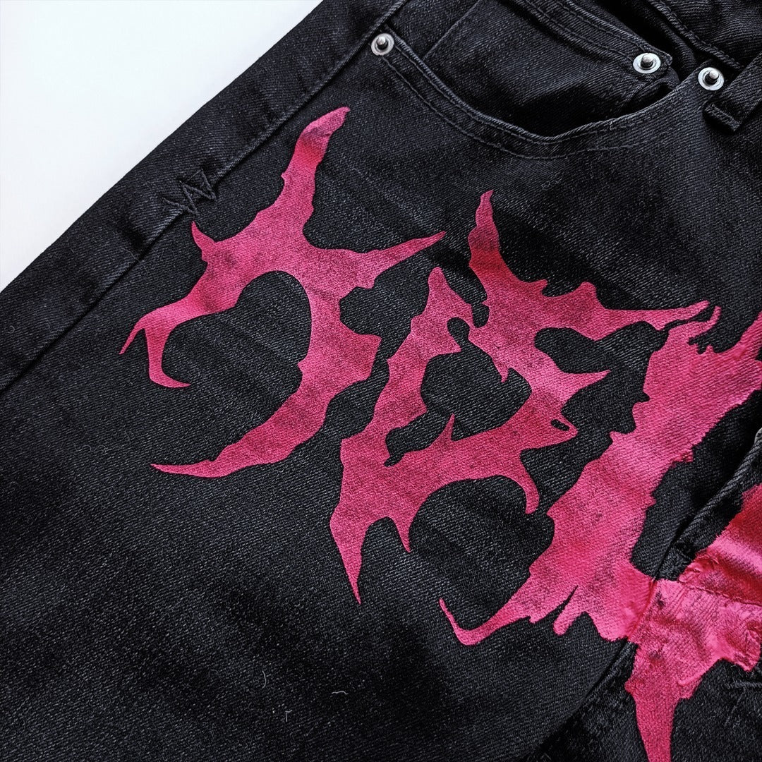 BLACK RED KSUBI LOGO JEANS WM39