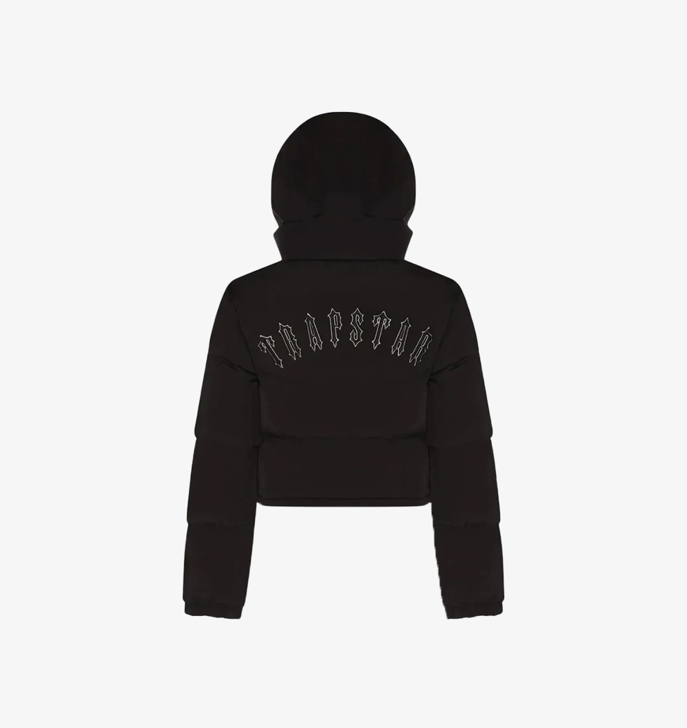 Black T Cropped Womens Detachable Puffer