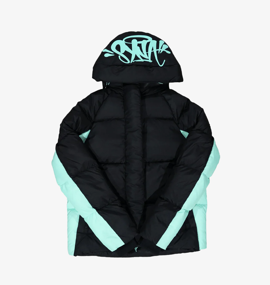 Syna Down Puffer Jacket - Black/Teal