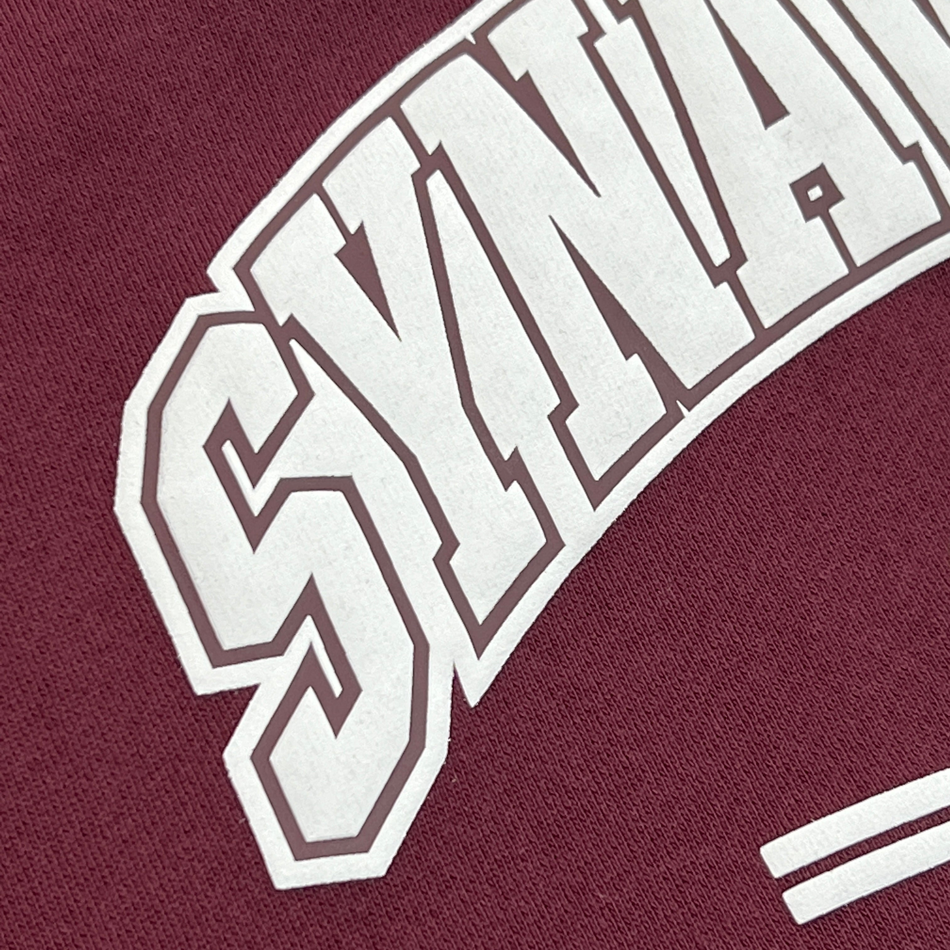 SYNA LONG SLEEVE VARSITY CREW SWEAT- MAROON