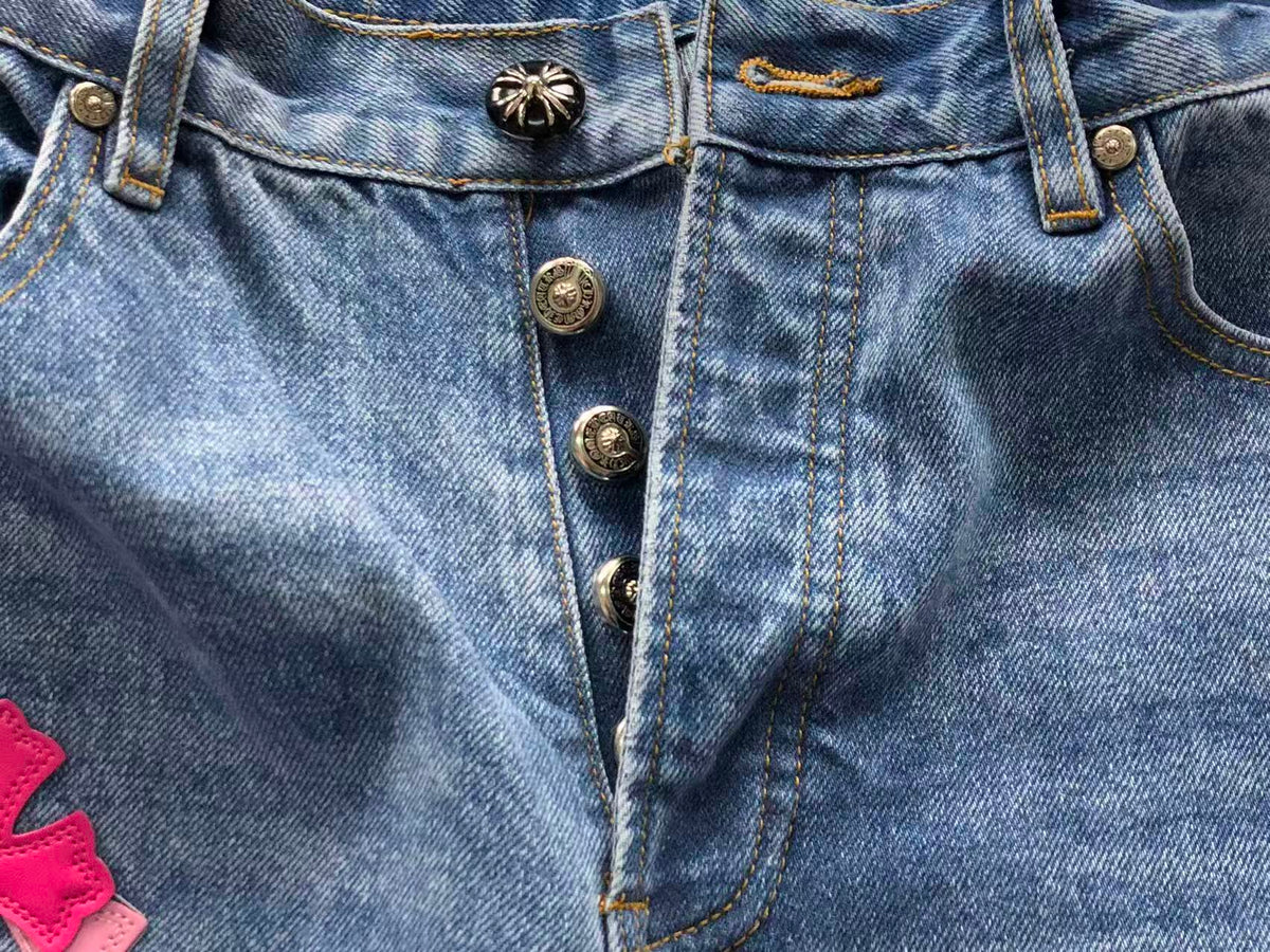 CHROME BLUE JEANS PINK AND ROSE CROSS