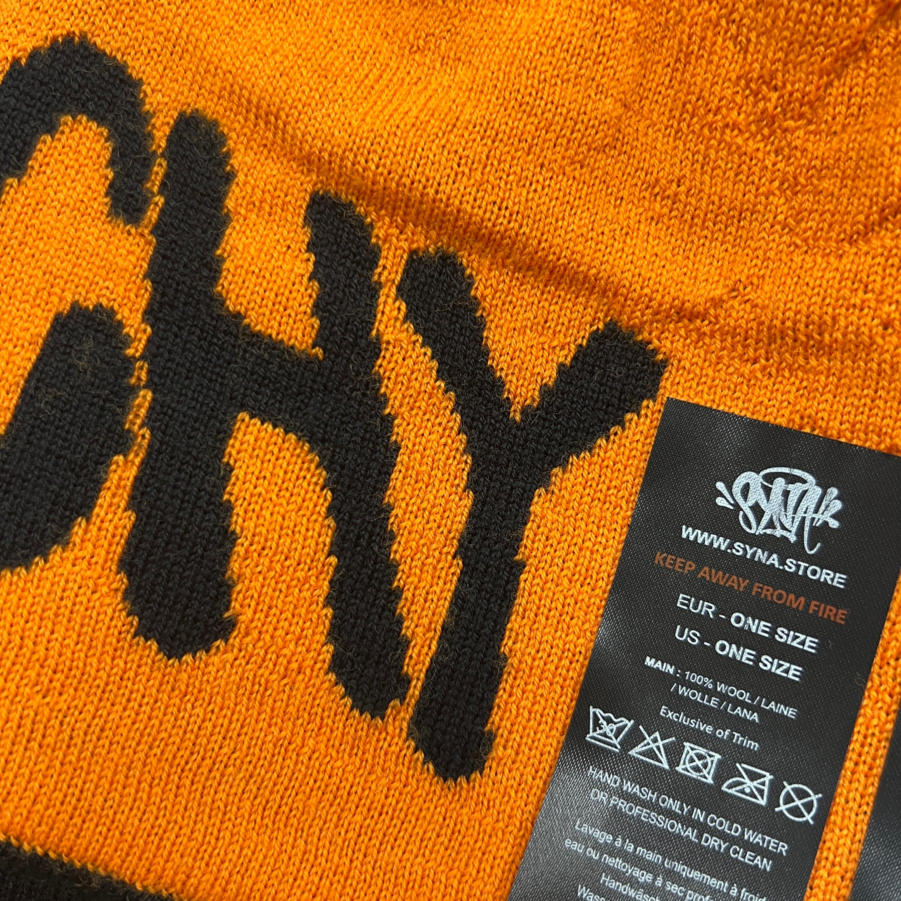 Syna world Reversable Beanie - Orange/Black (with original packaging bag)