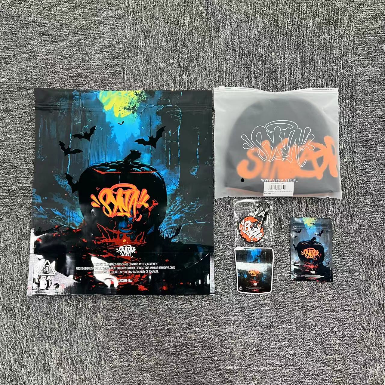 Syna world Reversable Beanie - Orange/Black (with original packaging bag)