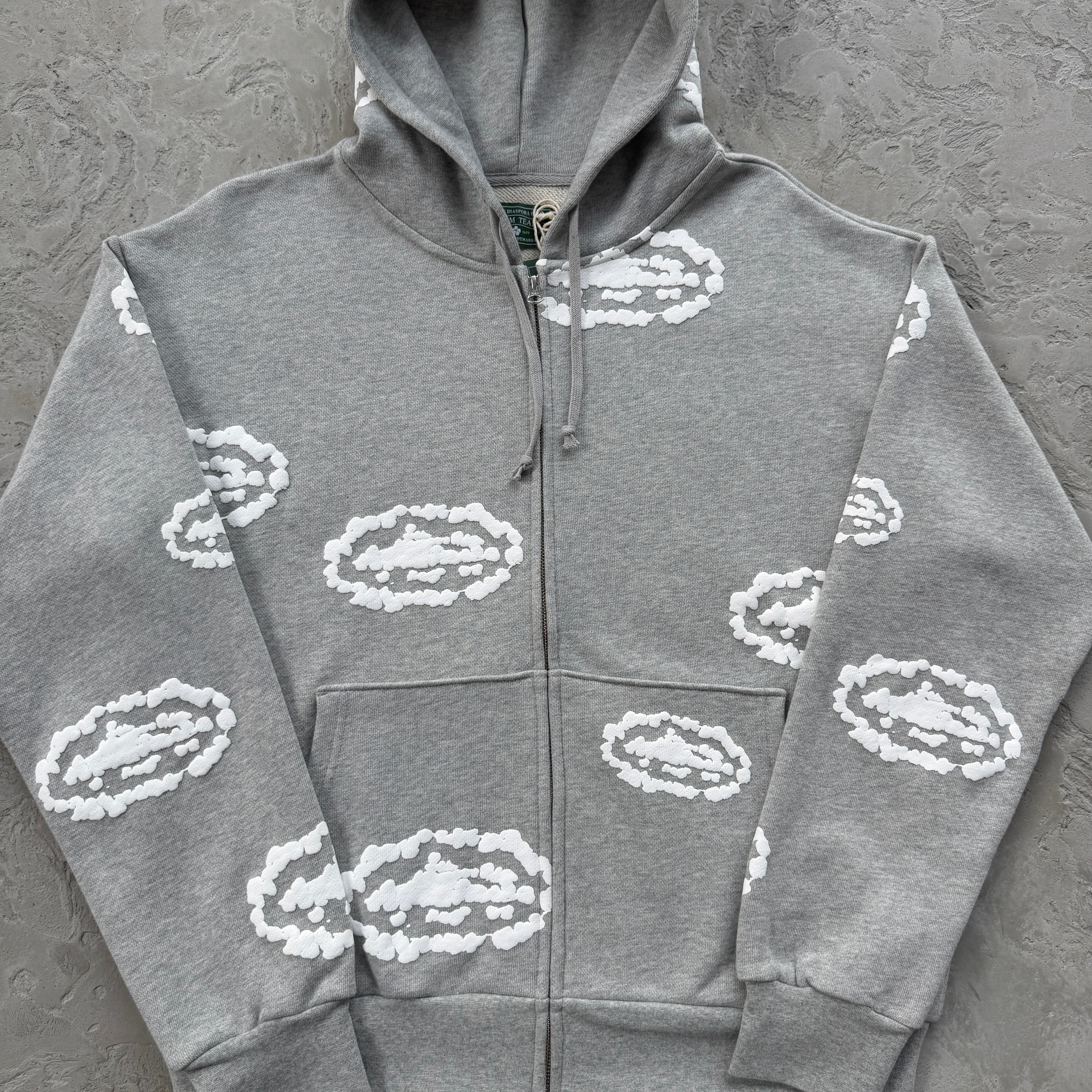 CRTZ X DENIM TEARS GREY Zip Up Hoodie- GREY