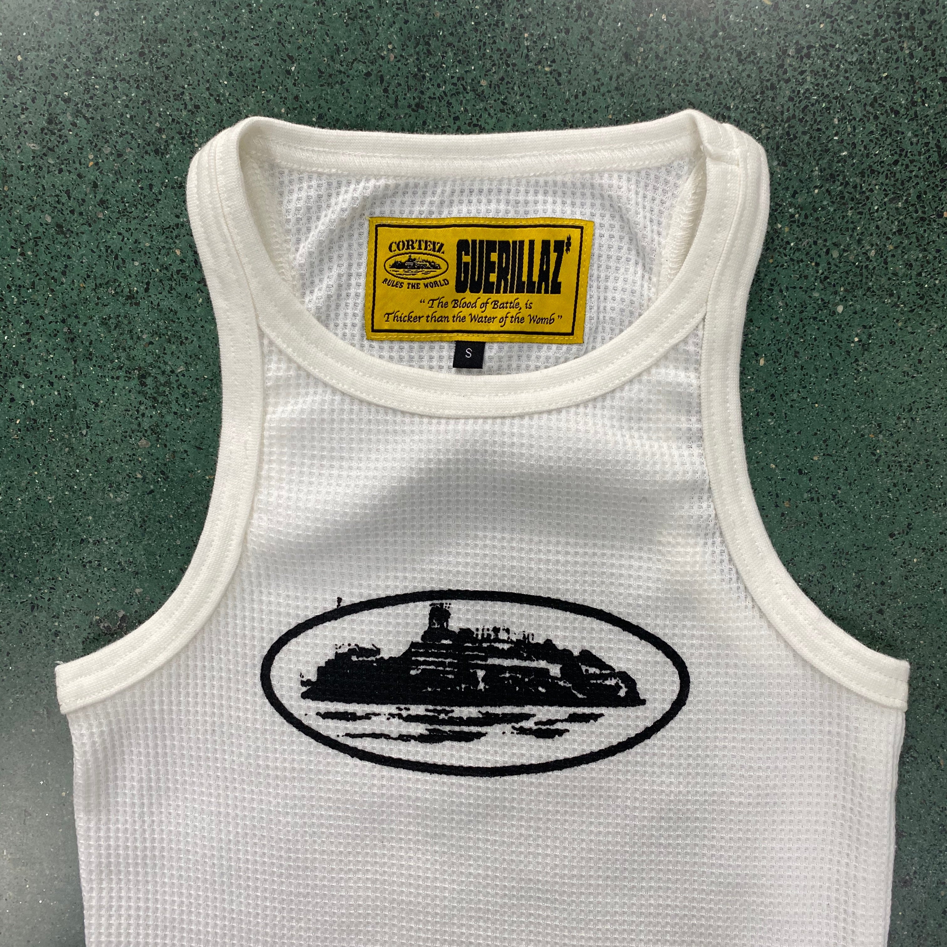 ALCATRAZ womens top tanks - WHITE & BLACK