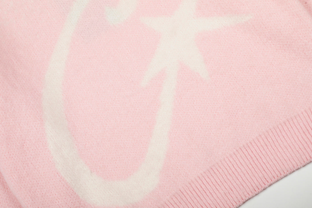 C STAR MOHAIR KNIT SWEATER [PINK]