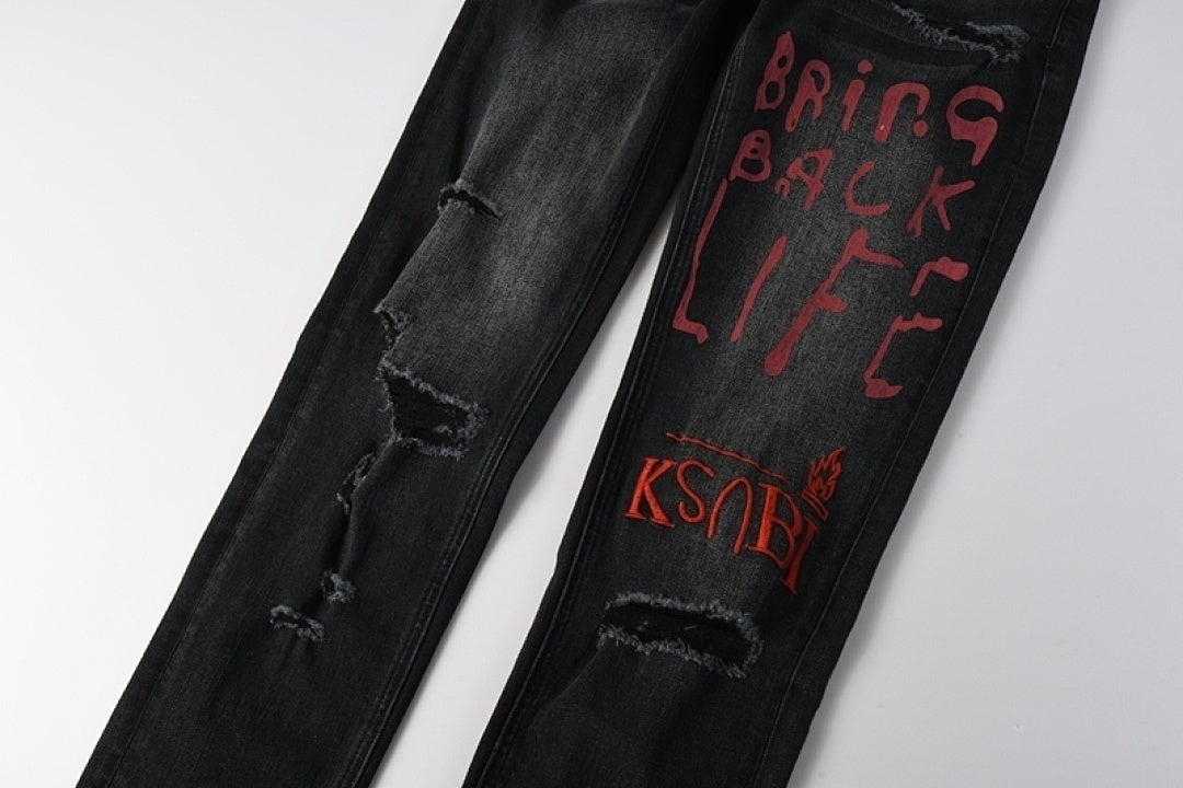 BLACK RED KSUBI JEANS K54