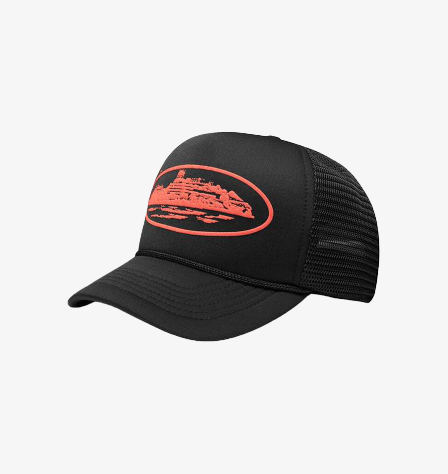 ALCATRAZ TRUCKER CAP [BLACK & RED]