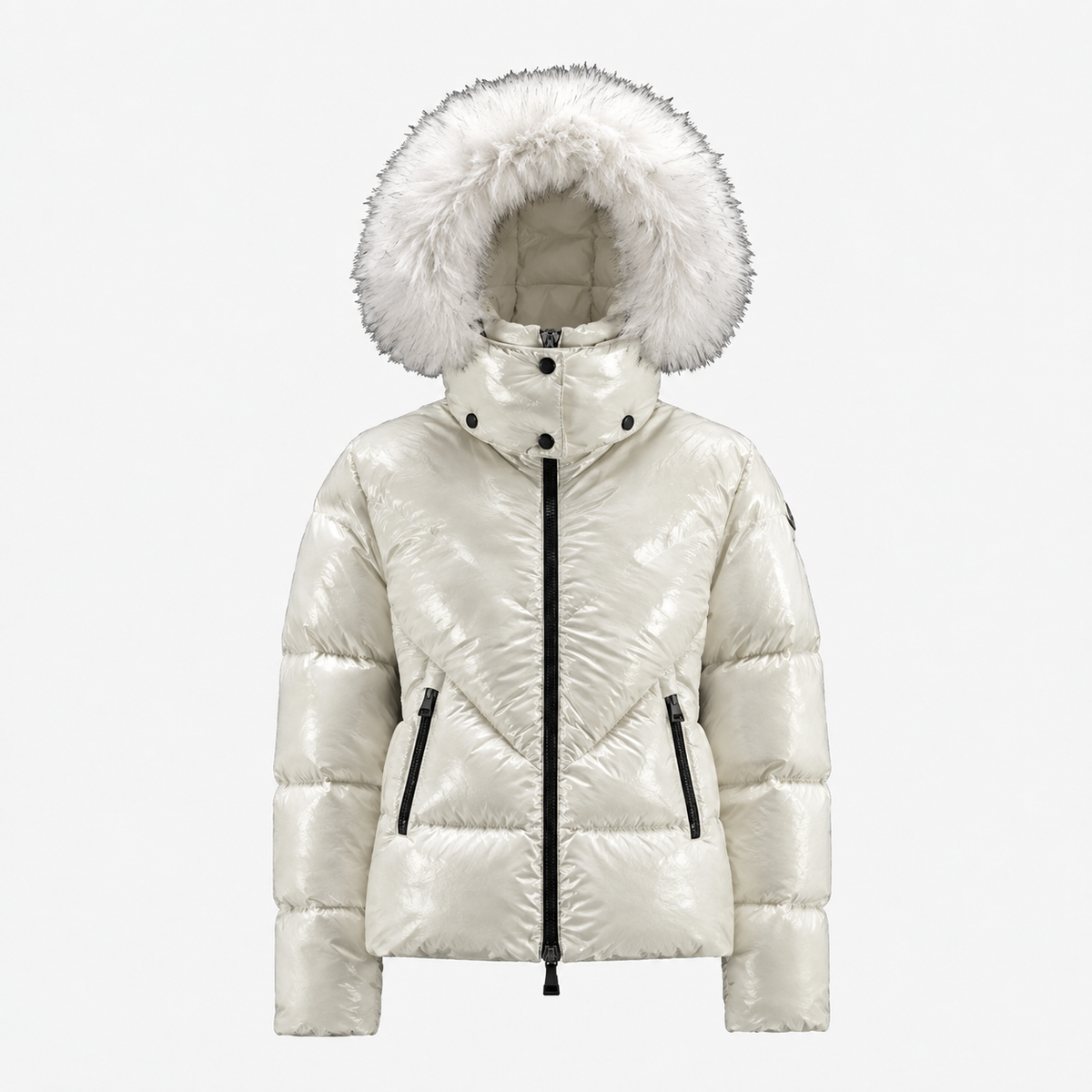 MNCLR CREAM FUIR PUFFER JACKET