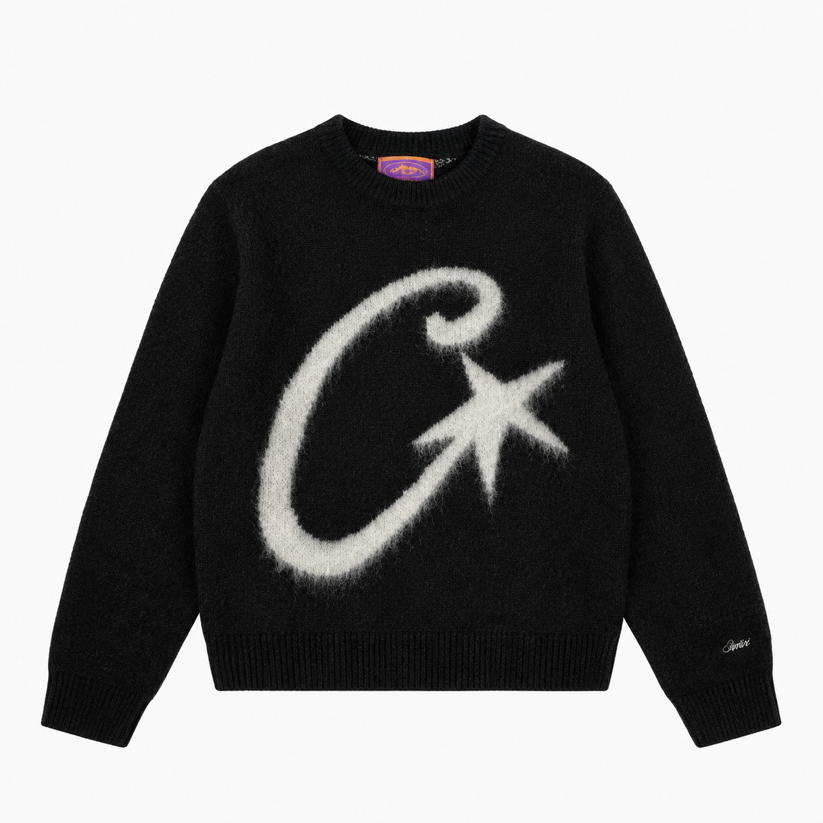 BLACK C STAR MOHAIR KNIT SWEATER