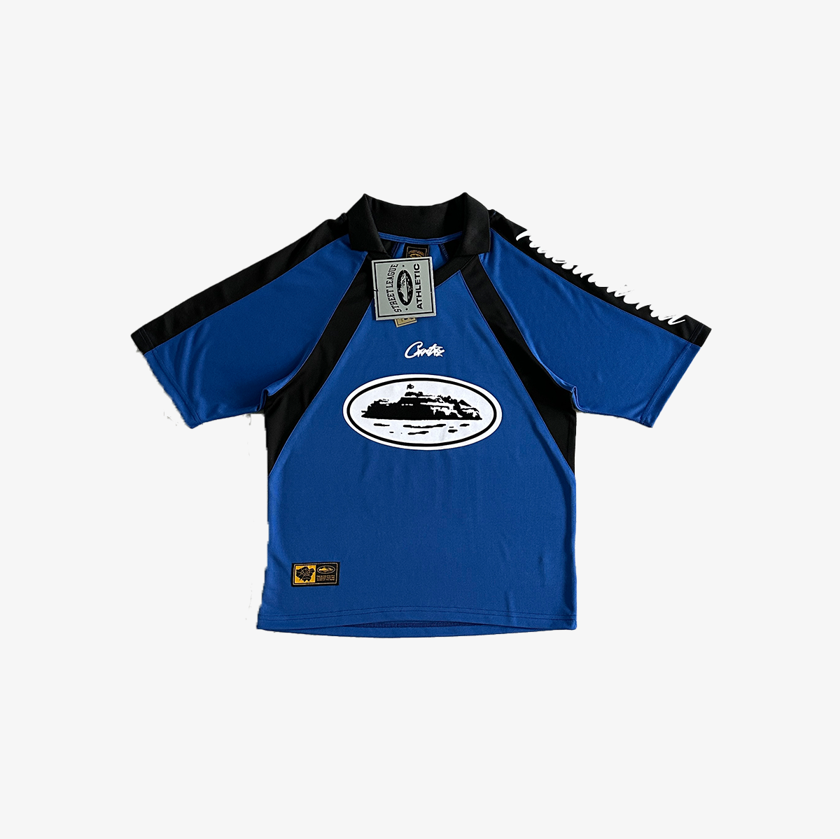 DARK BLUE PANEL FOOTBALL SHIRT TEE - CRTZ