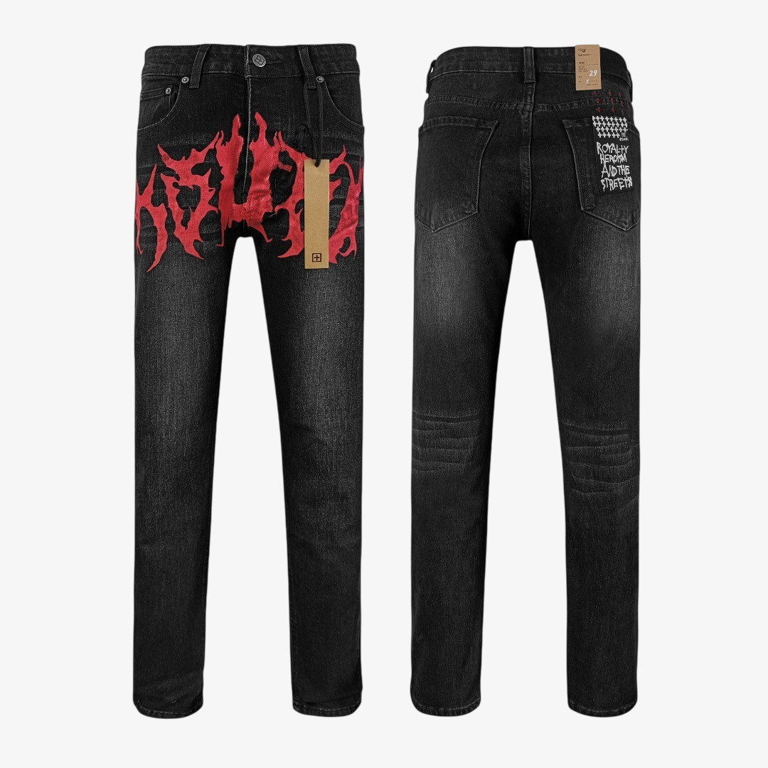 BLACK RED KSUBI LOGO JEANS WM39