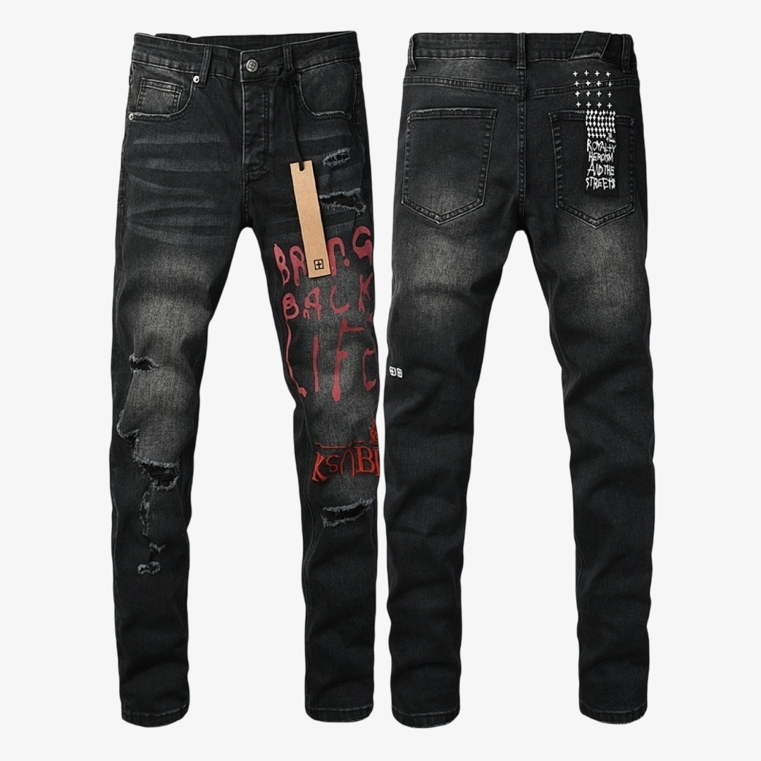 BLACK RED KSUBI JEANS K54