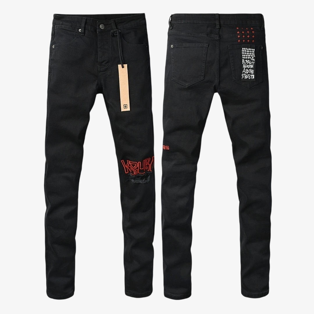 BLACK RED KSUBI JEANS K64