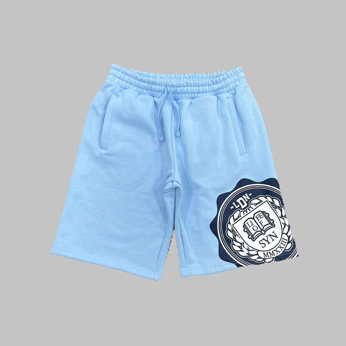 SYNA VARSITY CREW SHORT- BABY BLUE