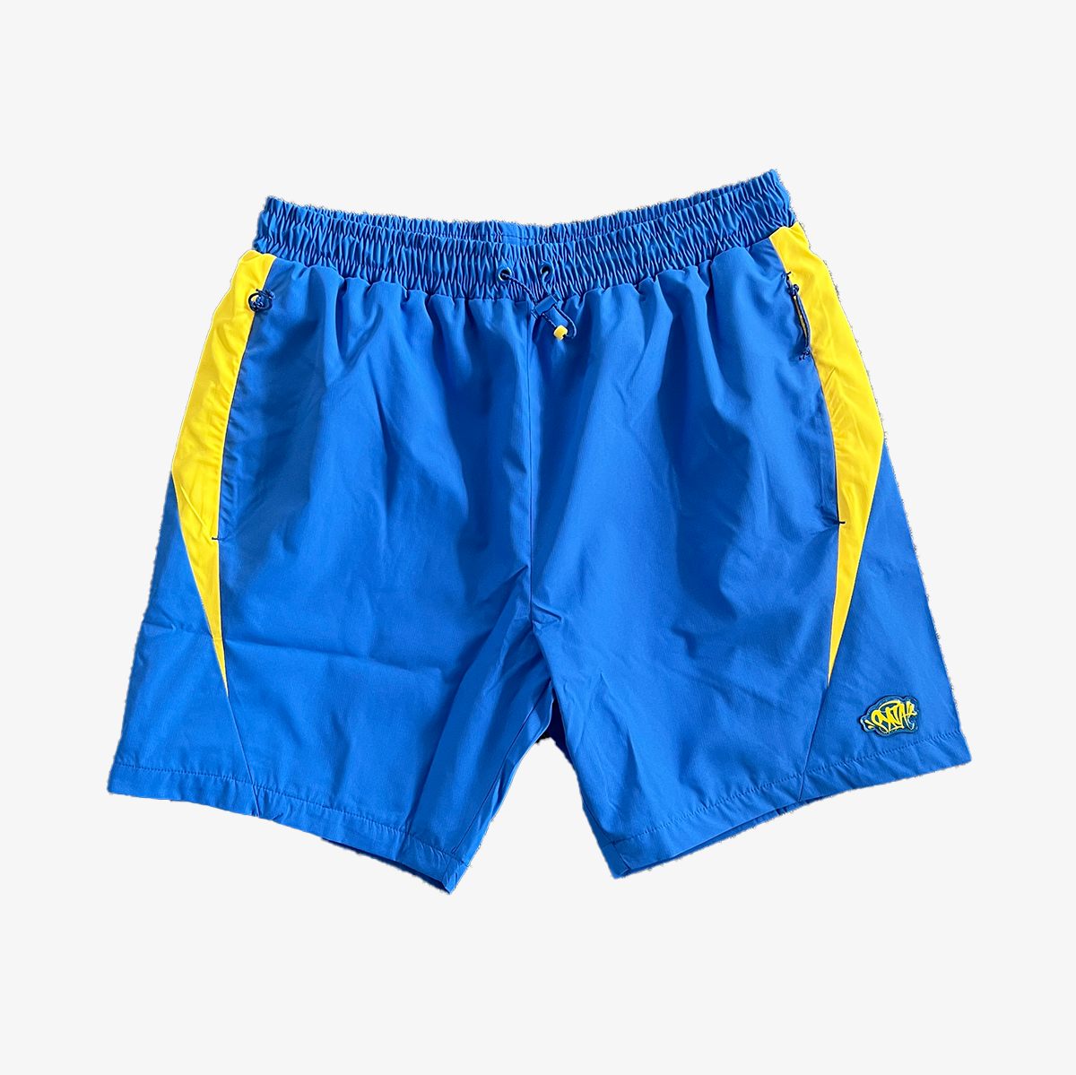 SYNA VORTEX TRACK SHORT- BLUE & YELLOW