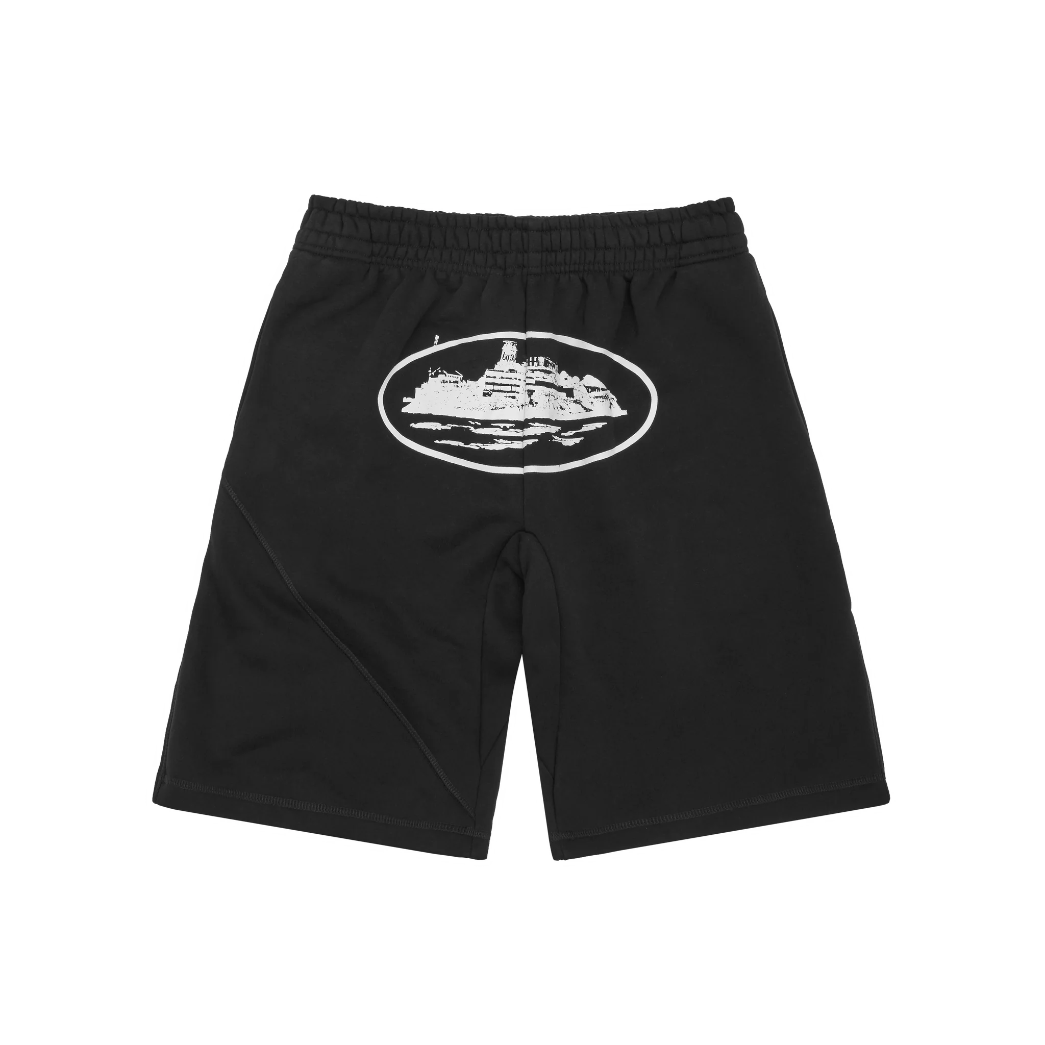 Black and White Alcatraz Logo shorts