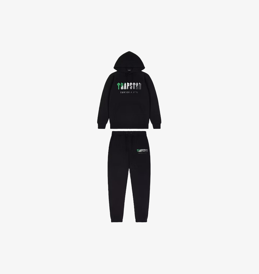 Black and Green Chenille Decoded Tracksuit