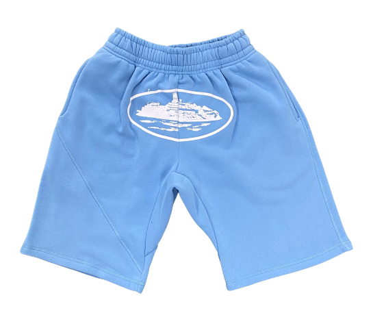 Baby Blue Alcatraz Logo shorts