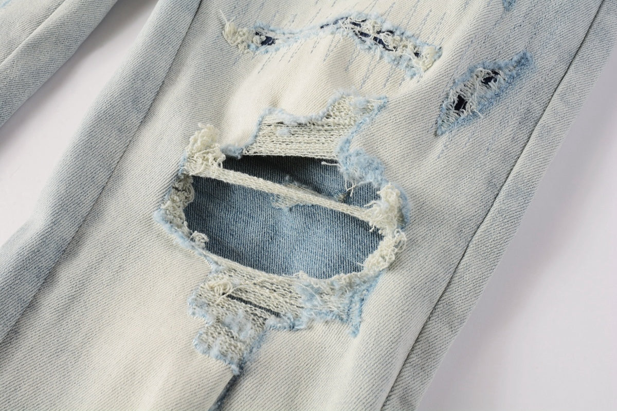 AMlRI CLEAR JEAN BLUE PATCHS LOGO