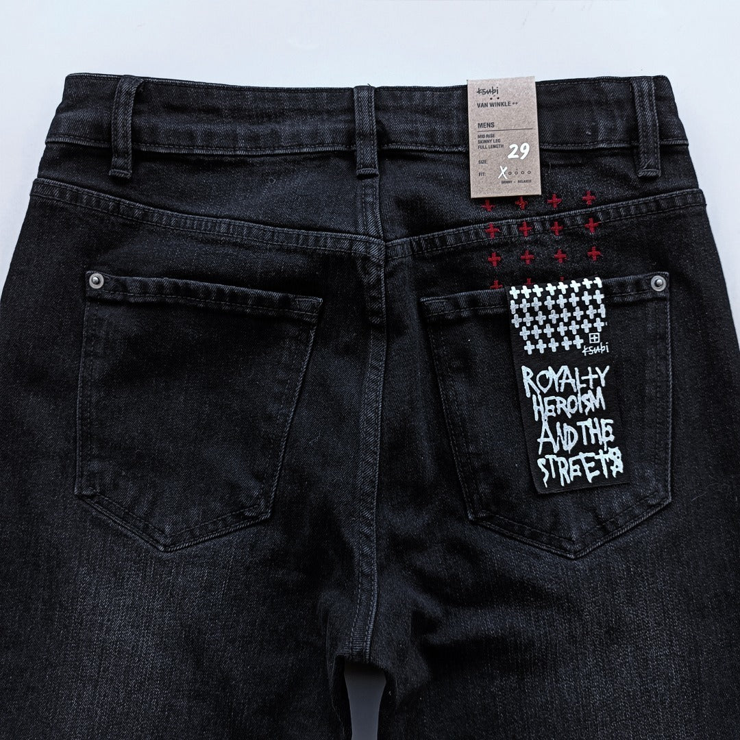 BLACK RED KSUBI LOGO JEANS WM39