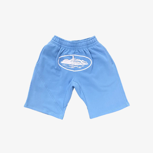 Baby Blue Alcatraz Logo shorts