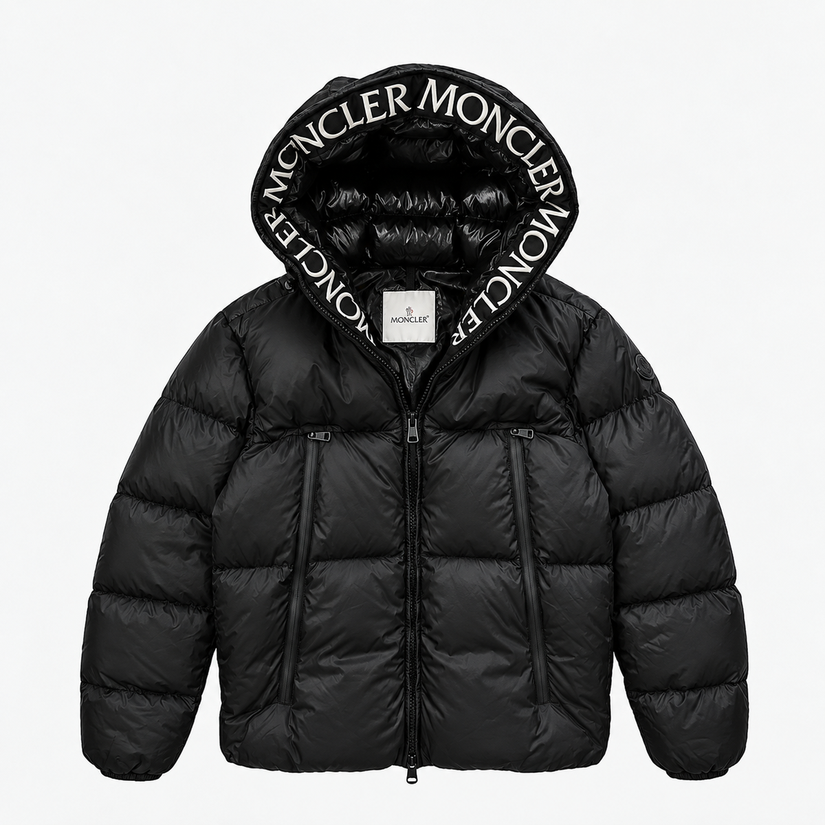 MNCLR Black Puffer - logo hood