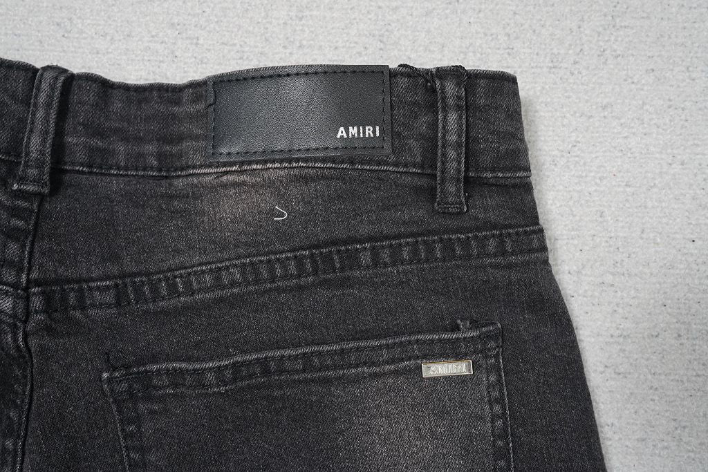 AMlRI BLACK JEANS RED PATCHS