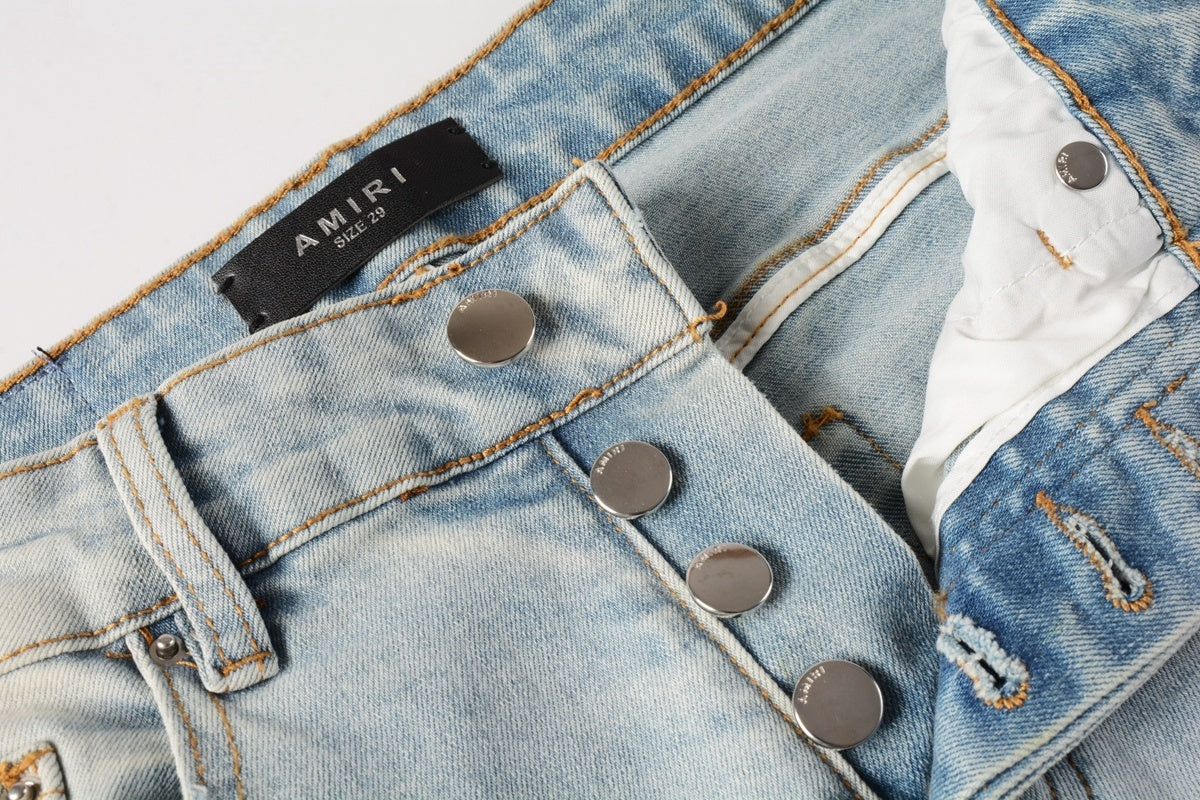AMlRI CLEAR JEAN BLUE PATCHS LOGO