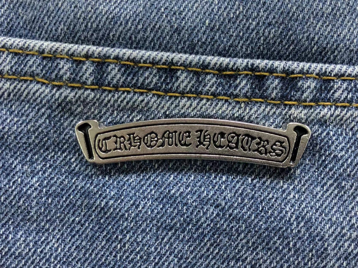 CHROME BLUE JEANS PINK WHITE CHEETAH CROSS