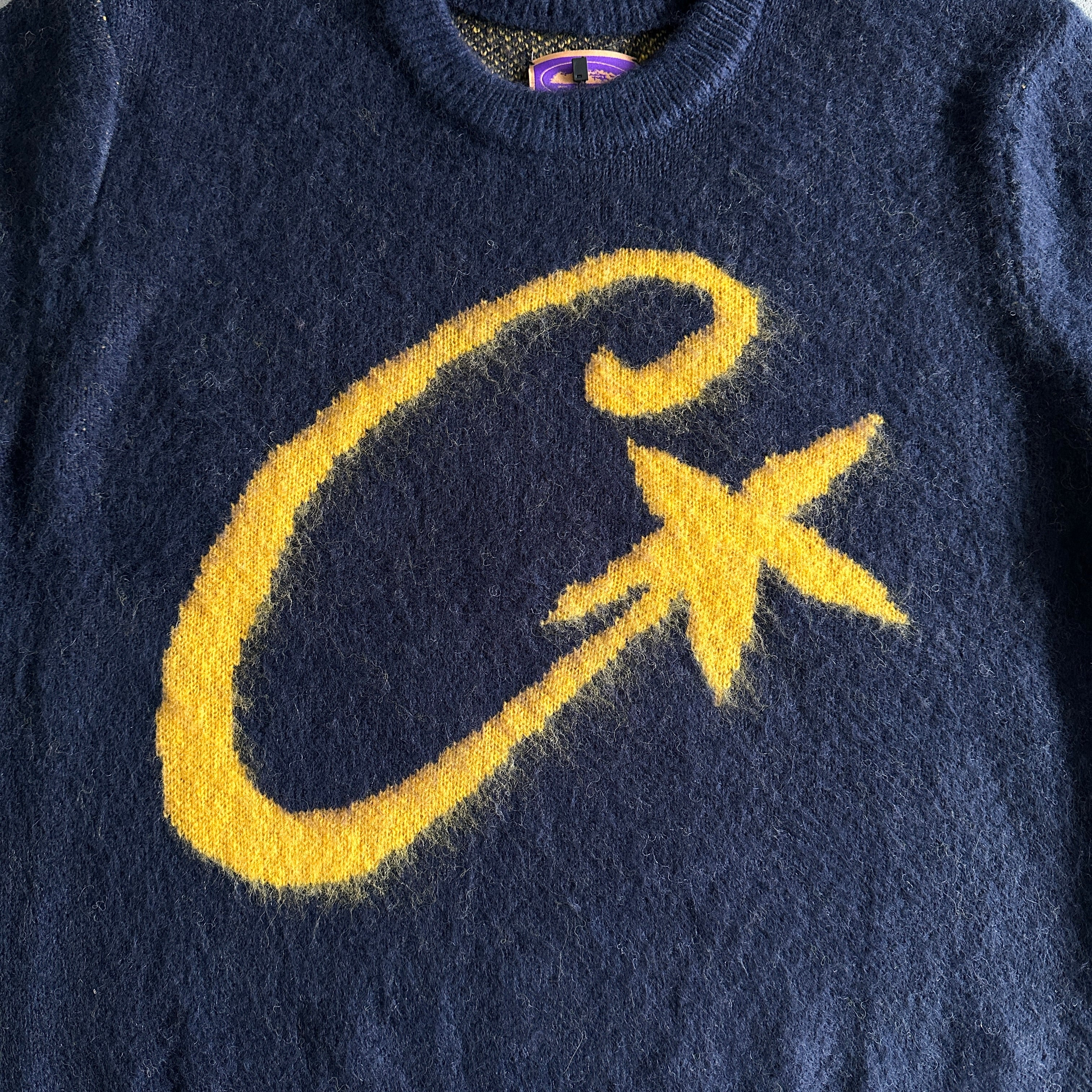Long Sleeve Mohairknit-BLUE & YELLOW