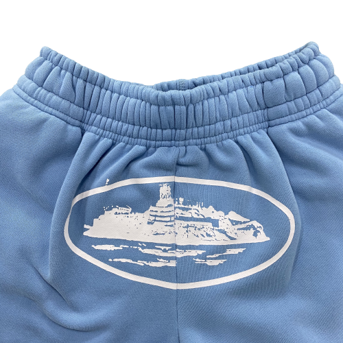 Baby Blue Alcatraz Logo shorts